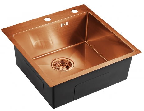 Детальное фото товара: Emar EMB-117A PVD Nano Coppery, мойка, нержавеющая сталь, медь