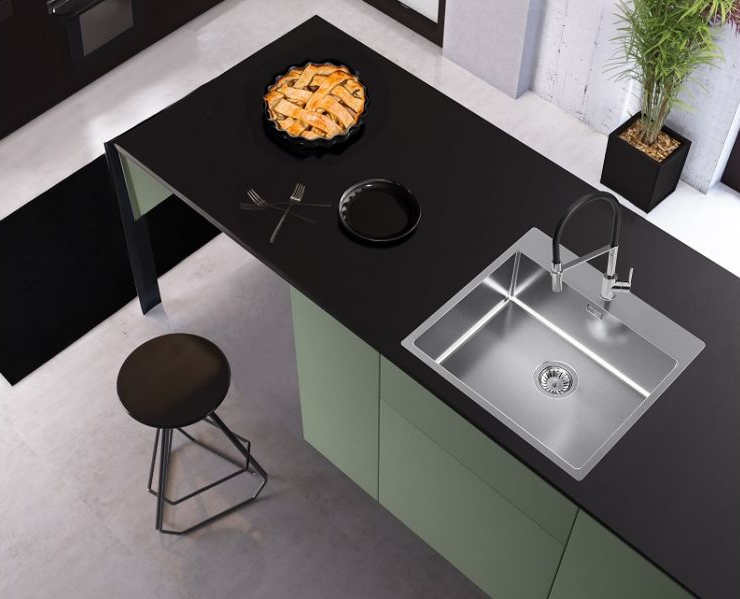 Детальное фото товара: ALVEUS NOX 120 BRS, мойка, нержавеющая сталь (в комплекте с интегрированным сифоном)