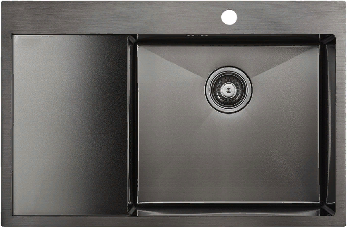 Фото товара: Paulmark KRONER 78F, мойка, нержавеющая сталь, вороненая сталь