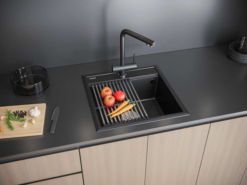 Детальное фото товара: Paulmark STEPIA 50, мойка, гранит, черный металлик