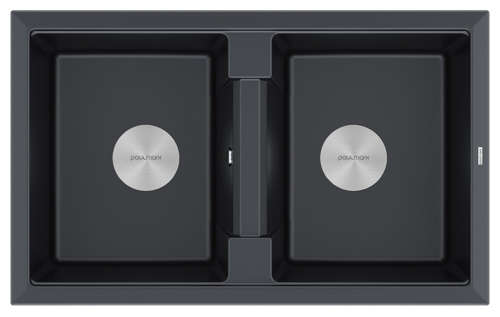Фото товара: Paulmark TANDEM 80/2, мойка, гранит, черный металлик