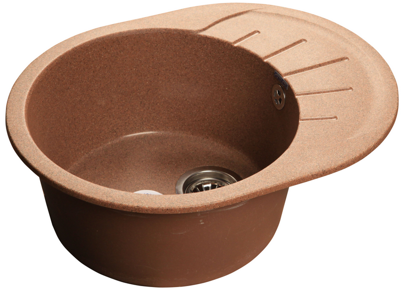 GranFest RONDO GF-R-580 L, мойка, мрамор, терракот Детальное фото товара: GranFest RONDO GF-R-580 L, мойка, мрамор, терракот