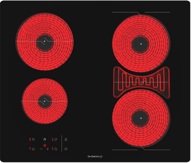 Фото товара: De Dietrich DPV4605HB стеклокерамическая поверхность
