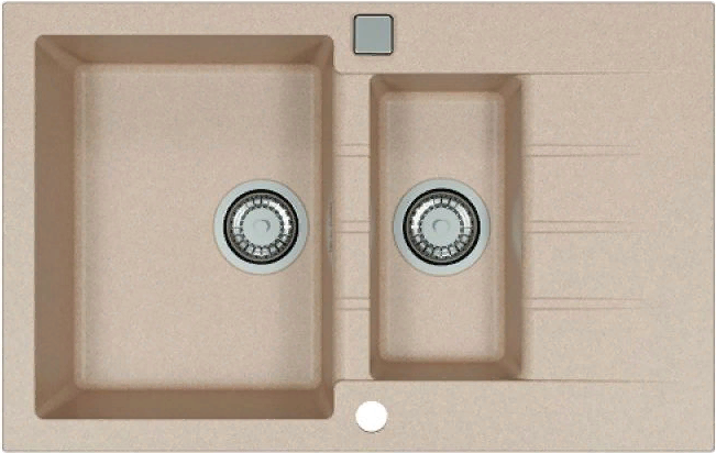 Фото товара: ALVEUS GRANITAL CADIT 70 TERRA - G22, мойка, гранит, песочный (в комплекте с сифоном 1132822)
