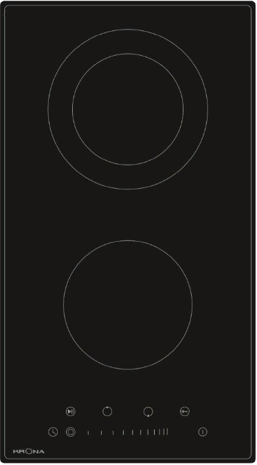 Фото товара: Krona LAUREL 30 BL стеклокерамическая поверхность