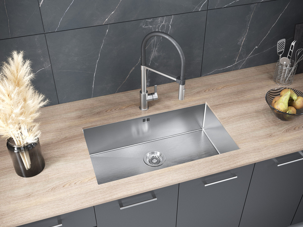 Детальное фото товара: Paulmark GERBERG 74 UNI, мойка, нержавеющая сталь брашированная