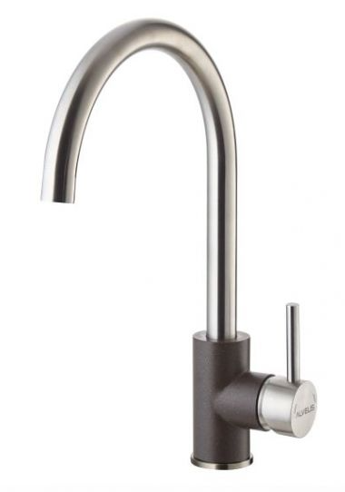 Фото товара: ALVEUS ELZA G02M PEBBLE, смеситель, хром/гранит, коричневый