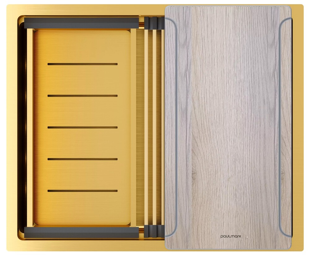 Детальное фото товара: Paulmark NEXT-MULTI SINK 54 UNI, мойка, нержавеющая сталь, брашированное золото