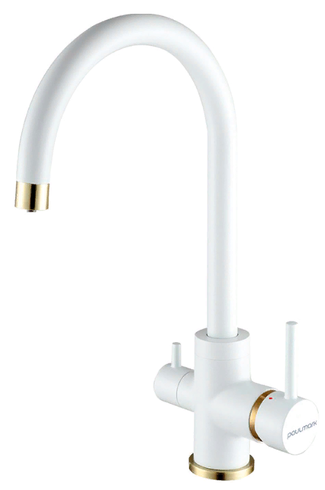 Фото товара: Paulmark ESSEN, смеситель, белый матовый/бронза
