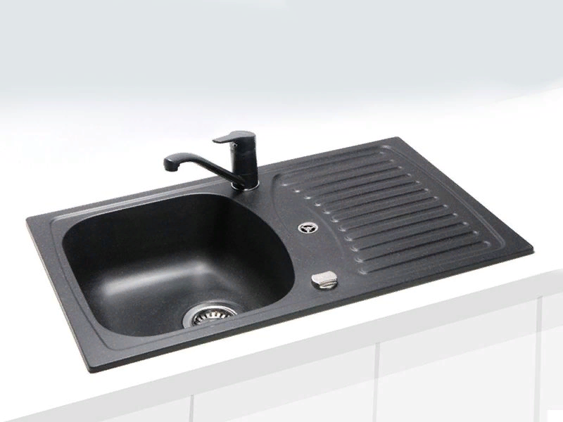 Детальное фото товара: ALVEUS GRANITAL RECORD 30 CARBON-G91, мойка, гранит, черный (в комплекте с сифоном 1113101)