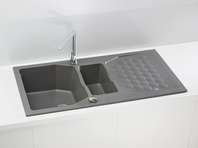 Детальное фото товара: ALVEUS SENSUAL 70 GRANITAL+ STEEL-G04M, мойка, гранит, серый (с сифоном 1104729)