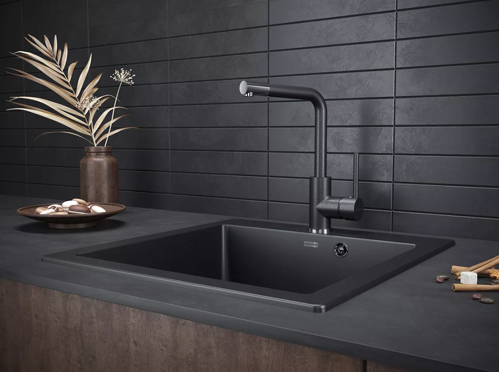 Детальное фото товара: Paulmark HONNER, смеситель, гранит, черный