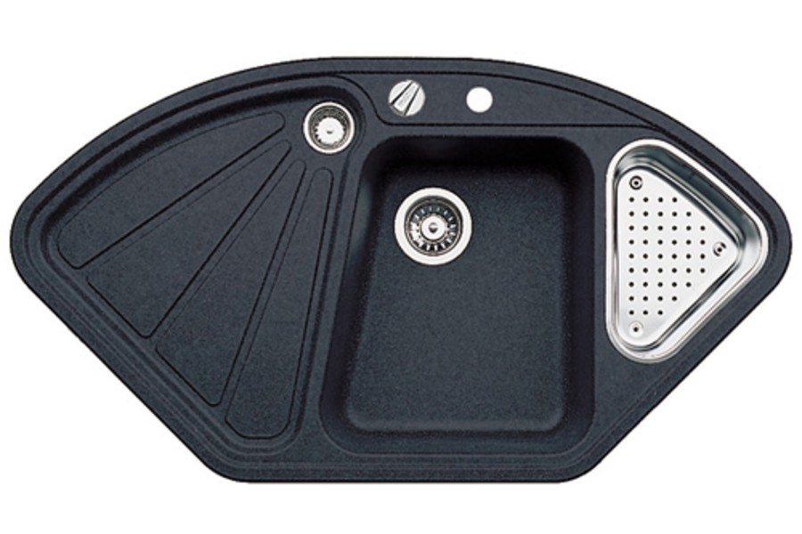 Фото товара: Blanco Delta II-F, мойка, гранит, антрацит с клапаном-автоматом