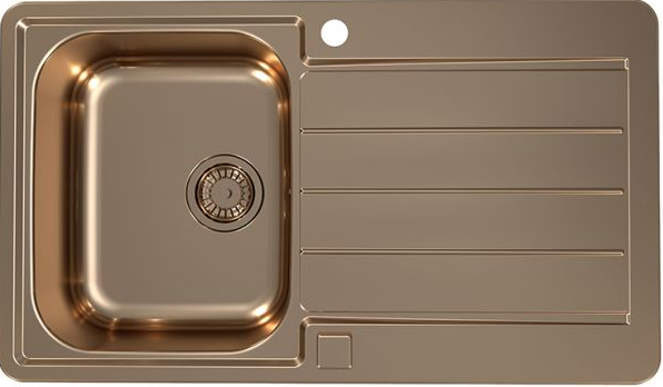 Фото товара: ALVEUS LINE MONARCH 20 COPPER, мойка, нержавеющая сталь (в компл. с выпуском без сифона)