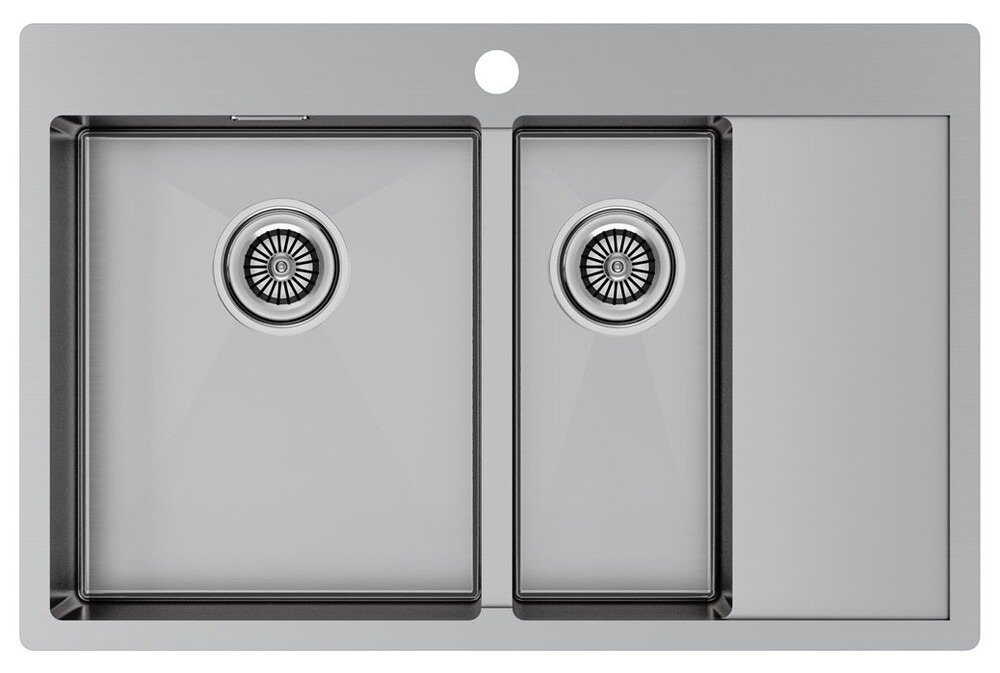 Детальное фото товара: Paulmark KRONER 78/2SF, мойка, нержавеющая сталь брашированное, левая