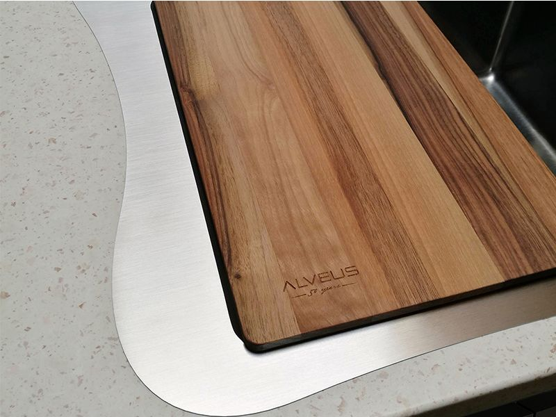 Детальное фото товара: ALVEUS JUBILEE KMB 90 FI, мойка, нерж. сталь браширован.(в компл. с сифоном 1123351 и раздел доской)