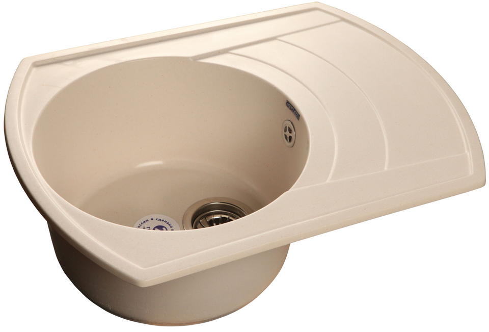 Детальное фото товара: GranFest RONDO GF-R-650 L, мойка, мрамор, белый