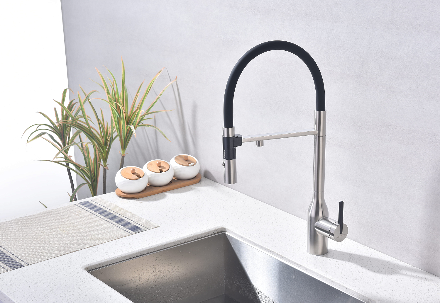 Paulmark Magneto One, смеситель, брашированная сталь