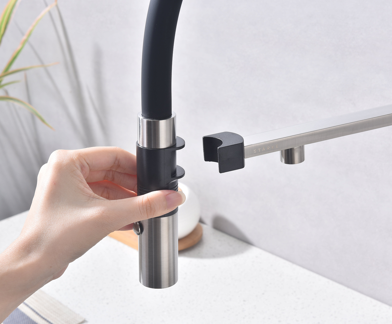 Paulmark Magneto One, смеситель, брашированная сталь